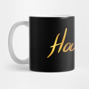 Hailey Name Hand Lettering in Faux Gold Letters Mug